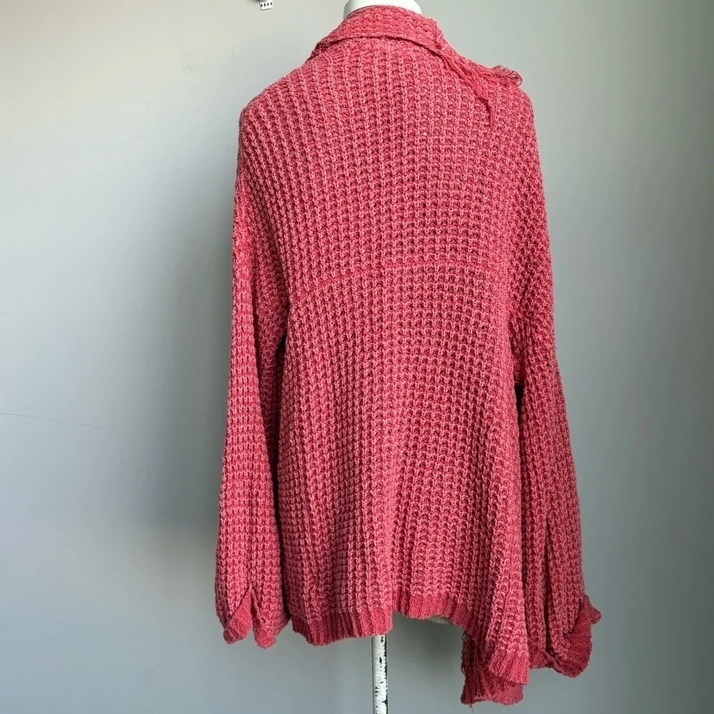 Free People I'll Be Around Fringe Hem Open Cardigan Sweater Medium